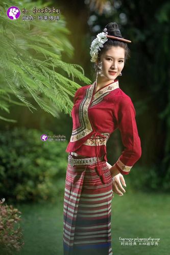 班莱傣锦服饰傣族女装纯棉七分袖上衣筒裙套装泼水节服装